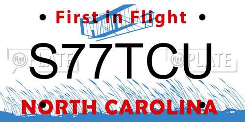S77TCU North Carolina License Plate