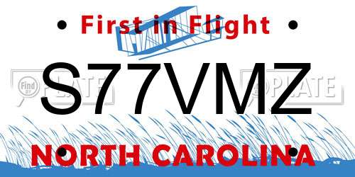 S77VMZ North Carolina License Plate