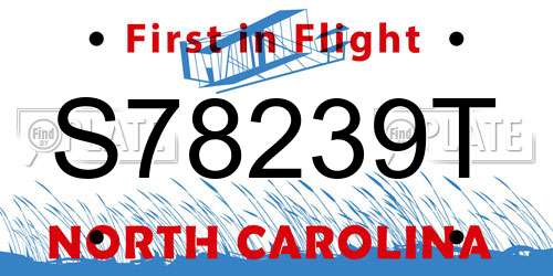 S78239T North Carolina License Plate
