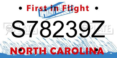 S78239Z North Carolina License Plate