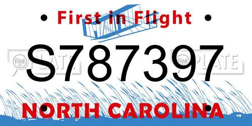 S787397 North Carolina License Plate