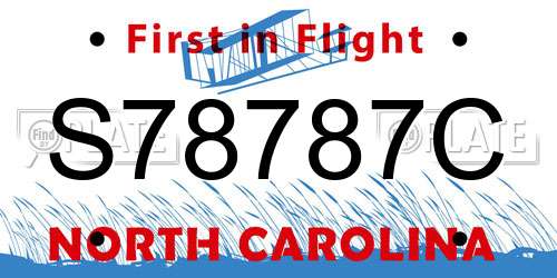 S78787C North Carolina License Plate