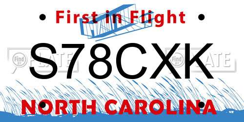 S78CXK North Carolina License Plate