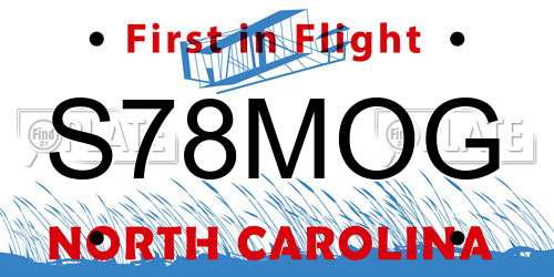 S78MOG North Carolina License Plate