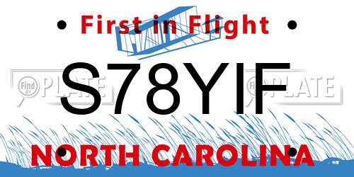 S78YIF North Carolina License Plate