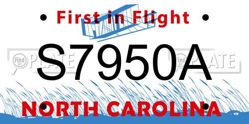 S7950A North Carolina License Plate