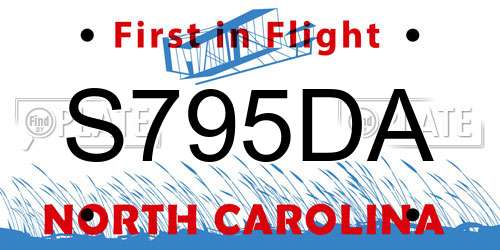 S795DA North Carolina License Plate