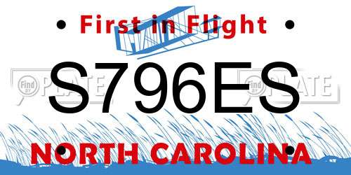 S796ES North Carolina License Plate