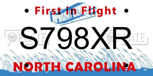 S798XR North Carolina License Plate