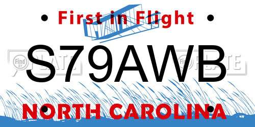 S79AWB North Carolina License Plate