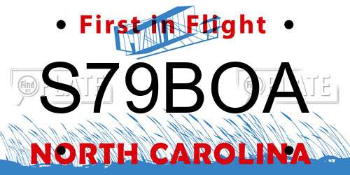 S79BOA North Carolina License Plate