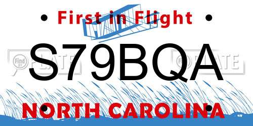 S79BQA North Carolina License Plate