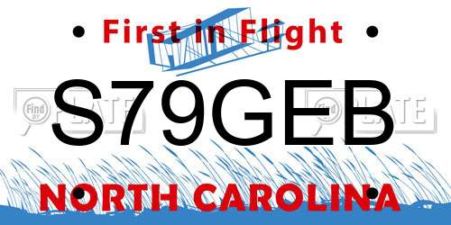 S79GEB North Carolina License Plate