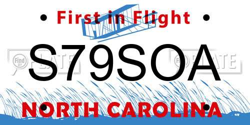 S79SOA North Carolina License Plate