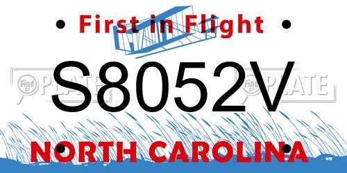 S8052V North Carolina License Plate