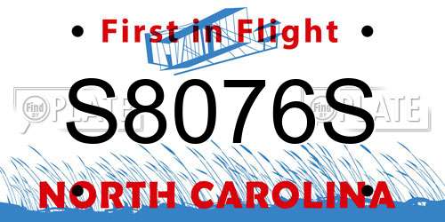 S8076S North Carolina License Plate
