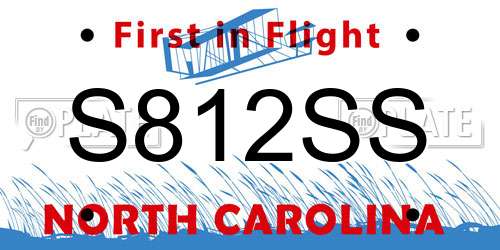 S812SS North Carolina License Plate