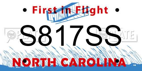 S817SS North Carolina License Plate