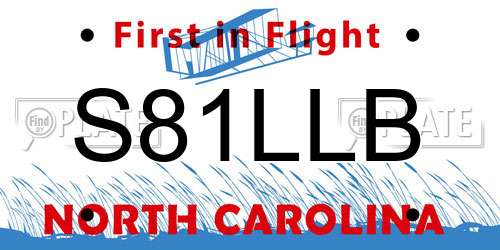 S81LLB North Carolina License Plate