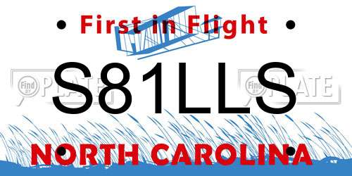 S81LLS North Carolina License Plate