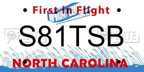 S81TSB North Carolina License Plate