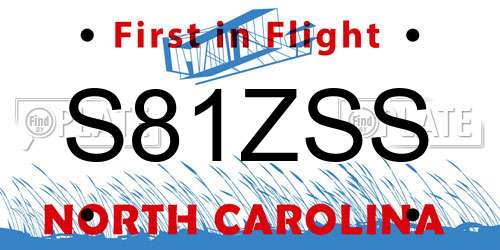 S81ZSS North Carolina License Plate