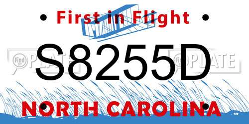 S8255D North Carolina License Plate
