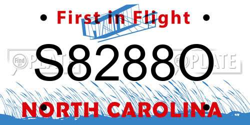 S8288O North Carolina License Plate