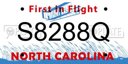 S8288Q North Carolina License Plate