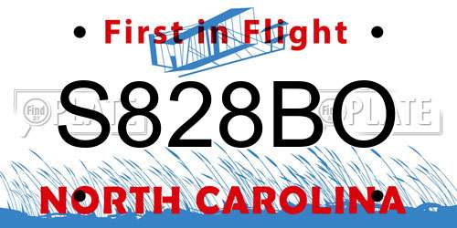 S828BO North Carolina License Plate