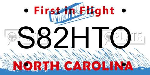 S82HTO North Carolina License Plate