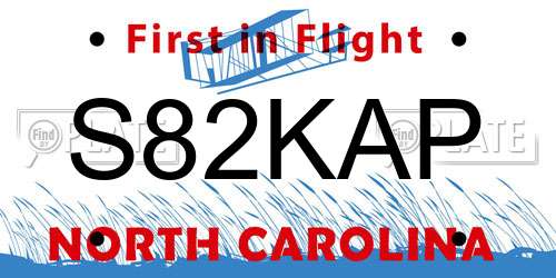 S82KAP North Carolina License Plate