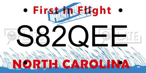 S82QEE North Carolina License Plate