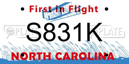 S831K North Carolina License Plate