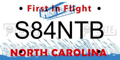 S84NTB North Carolina License Plate