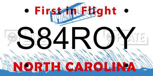 S84ROY North Carolina License Plate