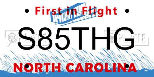 S85THG North Carolina License Plate