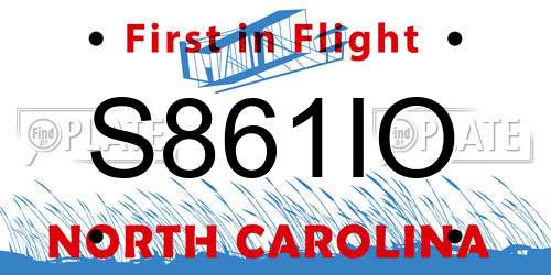 S861IO North Carolina License Plate