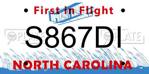 S867DI North Carolina License Plate