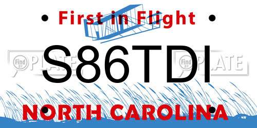 S86TDI North Carolina License Plate