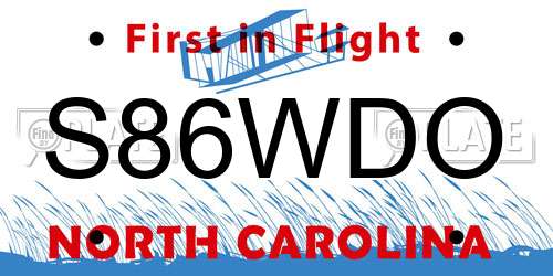 S86WDO North Carolina License Plate
