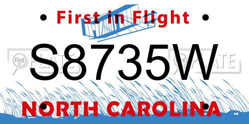 S8735W North Carolina License Plate