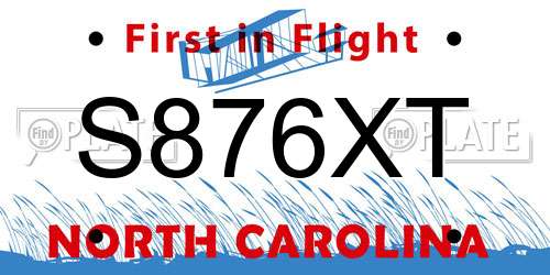 S876XT North Carolina License Plate