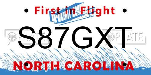 S87GXT North Carolina License Plate