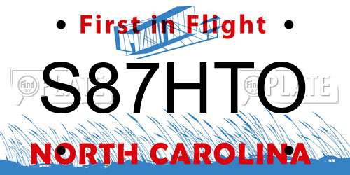 S87HTO North Carolina License Plate