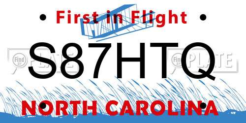 S87HTQ North Carolina License Plate