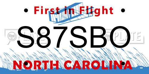 S87SBO North Carolina License Plate