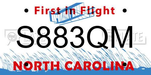 S883QM North Carolina License Plate