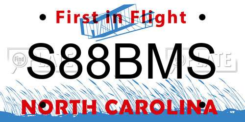 S88BMS North Carolina License Plate