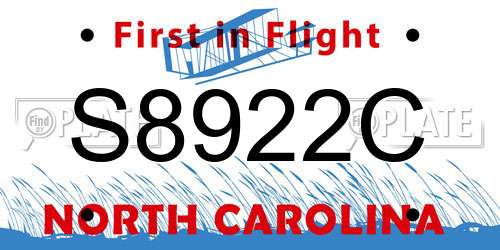S8922C North Carolina License Plate